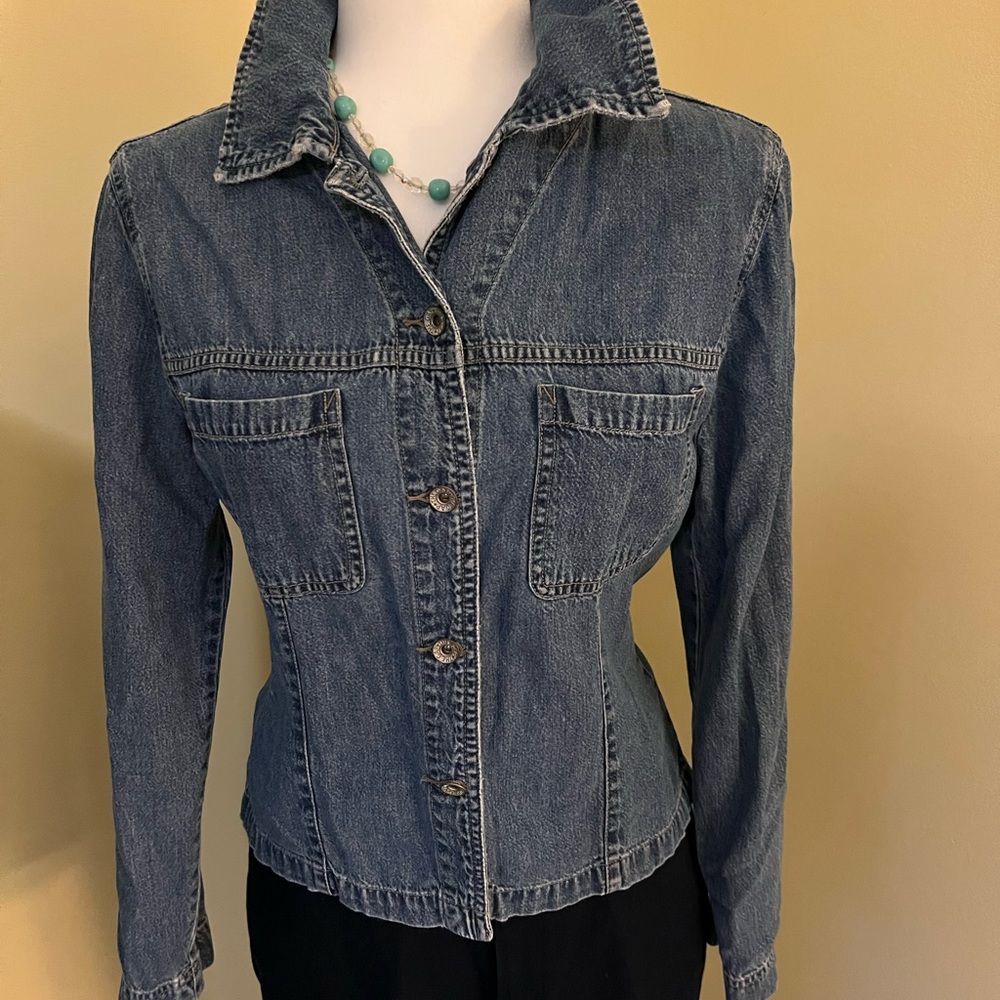 Vintage 90s GAP denim blouse jacket button Down, soft denim Medium